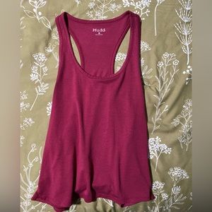 Casual red slightly cropped tank top perfect for a warm day c